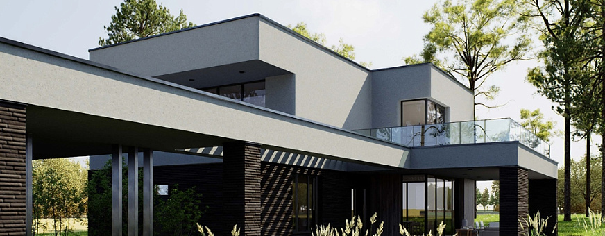 Завершено проектирование дома в стиле хай-тек - HT-293