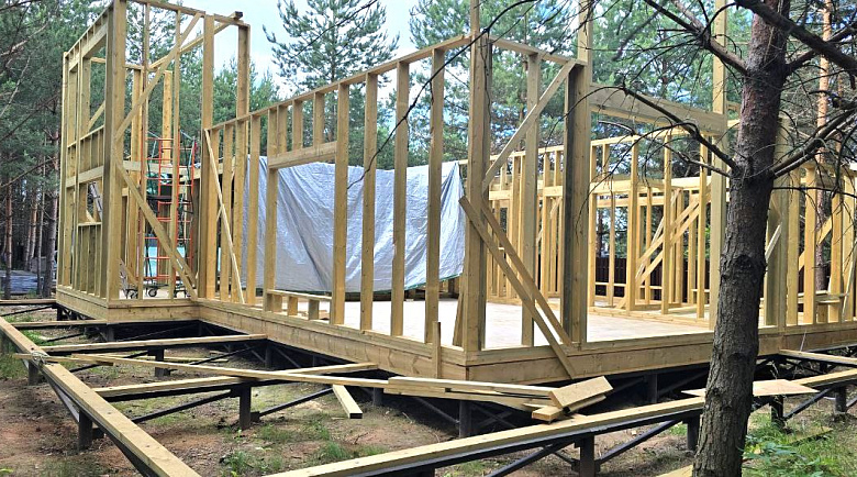 Началось строительство каркасного дома в п. Бекетово