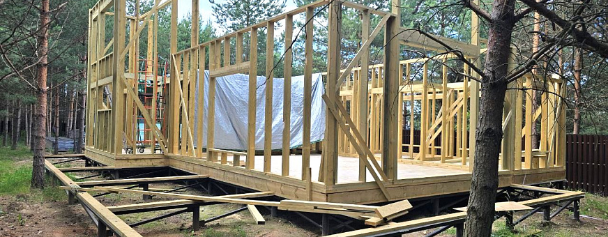 Началось строительство каркасного дома в п. Бекетово