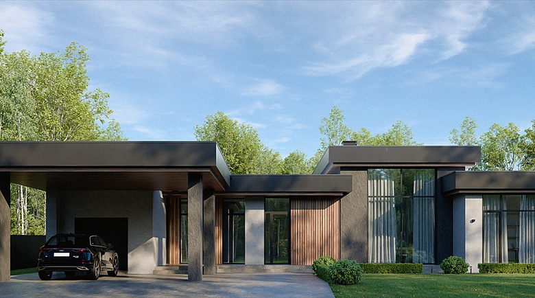 Завершено проектирование дома в стиле хай-тек - HT-234