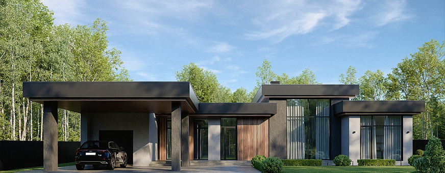 Завершено проектирование дома в стиле хай-тек - HT-234