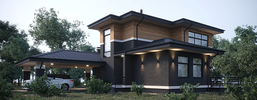 Завершено проектирование дома в стиле Райта – RH-177
