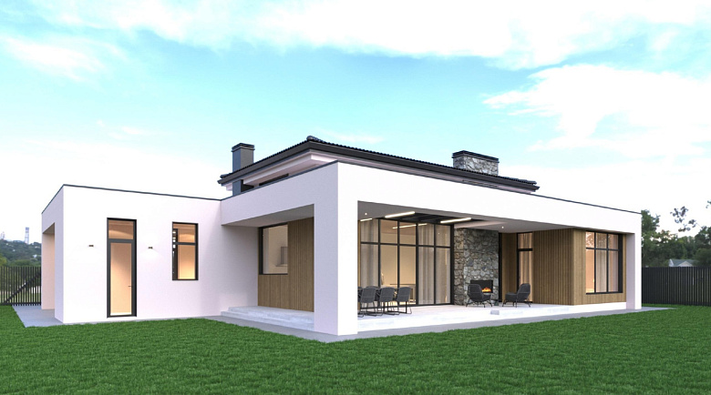 Завершено проектирование дома в стиле хай-тек - HT-208