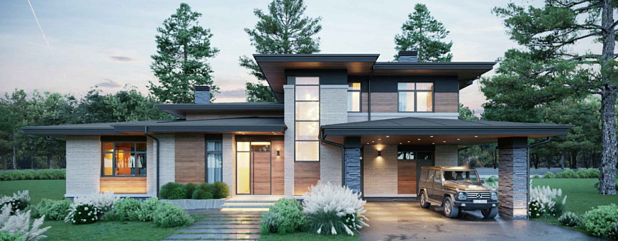 Завершен новый проект дома в стиле Райта — RH-263