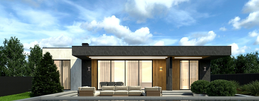 Завершено проектирование дома в стиле хай-тек - HT-171