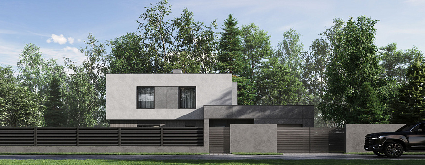 Началось строительство дома в стиле хай-тек в КП Лаки Плейс