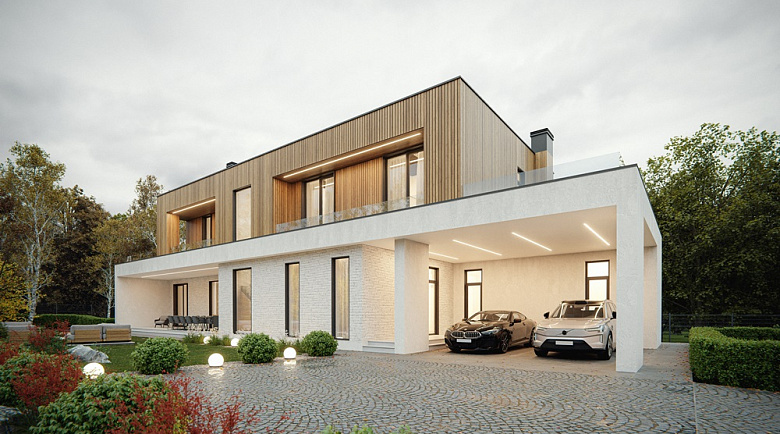 Завершено проектирование дома в стиле хай-тек - HT-294