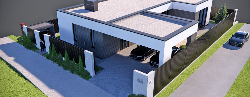 Началось строительство дома в стиле хай-тек в п. Солнцево