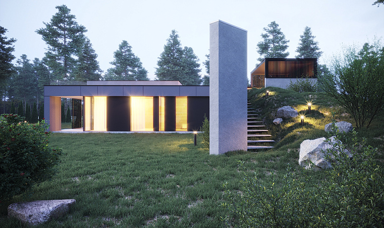 Дома с плоской крышей HT-224